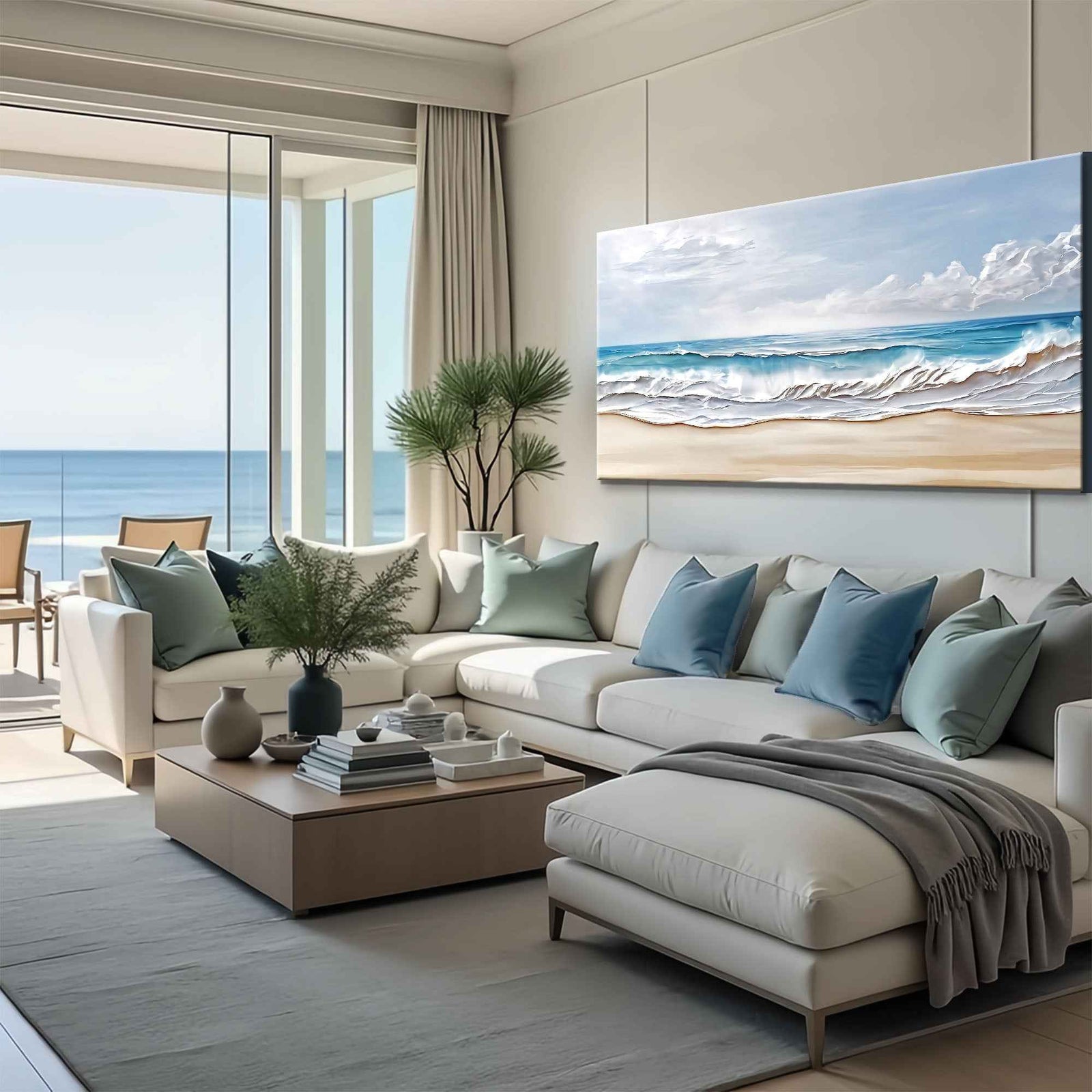 Serene Ocean Wave Coastal Wall Art VII