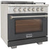Kucht 36" Freestanding Professional Gas Range Liquid Propane KFX3600X/LP-GY