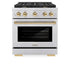 ZLINE 30"Paramount Dual Fuel Range Stainless Steel Gold SDRZ-30-G