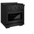 ZLINE 30"Paramount Dual Fuel Range Black Stainless Steel, Brass Burners SDRB-BR-30