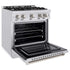 ZLINE 30" Select Dual Fuel Range Gas Cooktop Electric Convection Oven DuraSnow® Stainless Steel HDRS-30