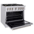 ZLINE 36" Classic Gas Range, Convection Gas Oven, Stainless Steel, Brass Burners, CGR-BR-36