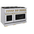 ZLINE 48" Select Dual Fuel Range Gas Cooktop Electric Convection Oven Stainless Steel Champagne Bronze HDRZ-48-CB