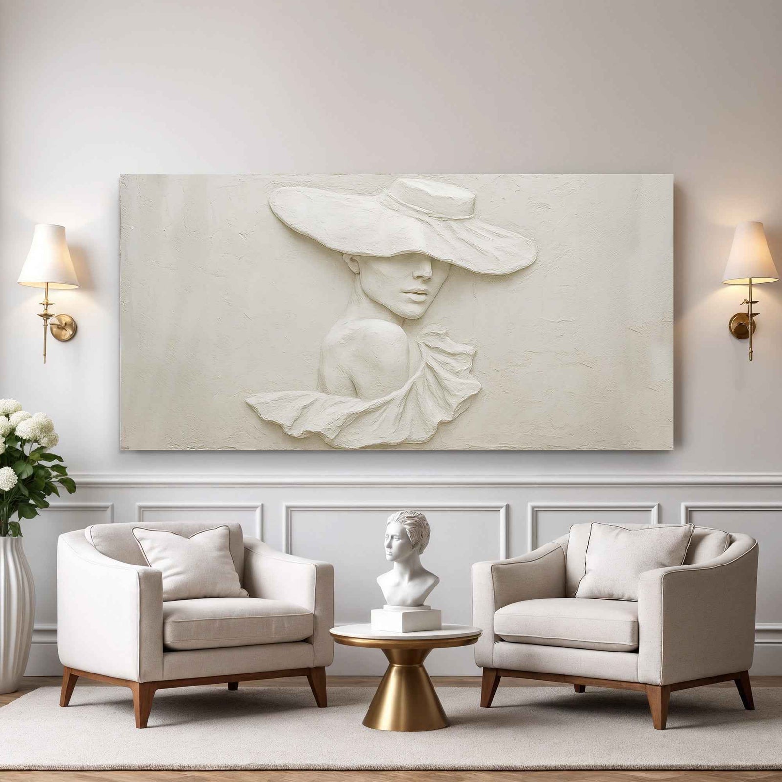 3D Minimalist Female Portrait Wall Art