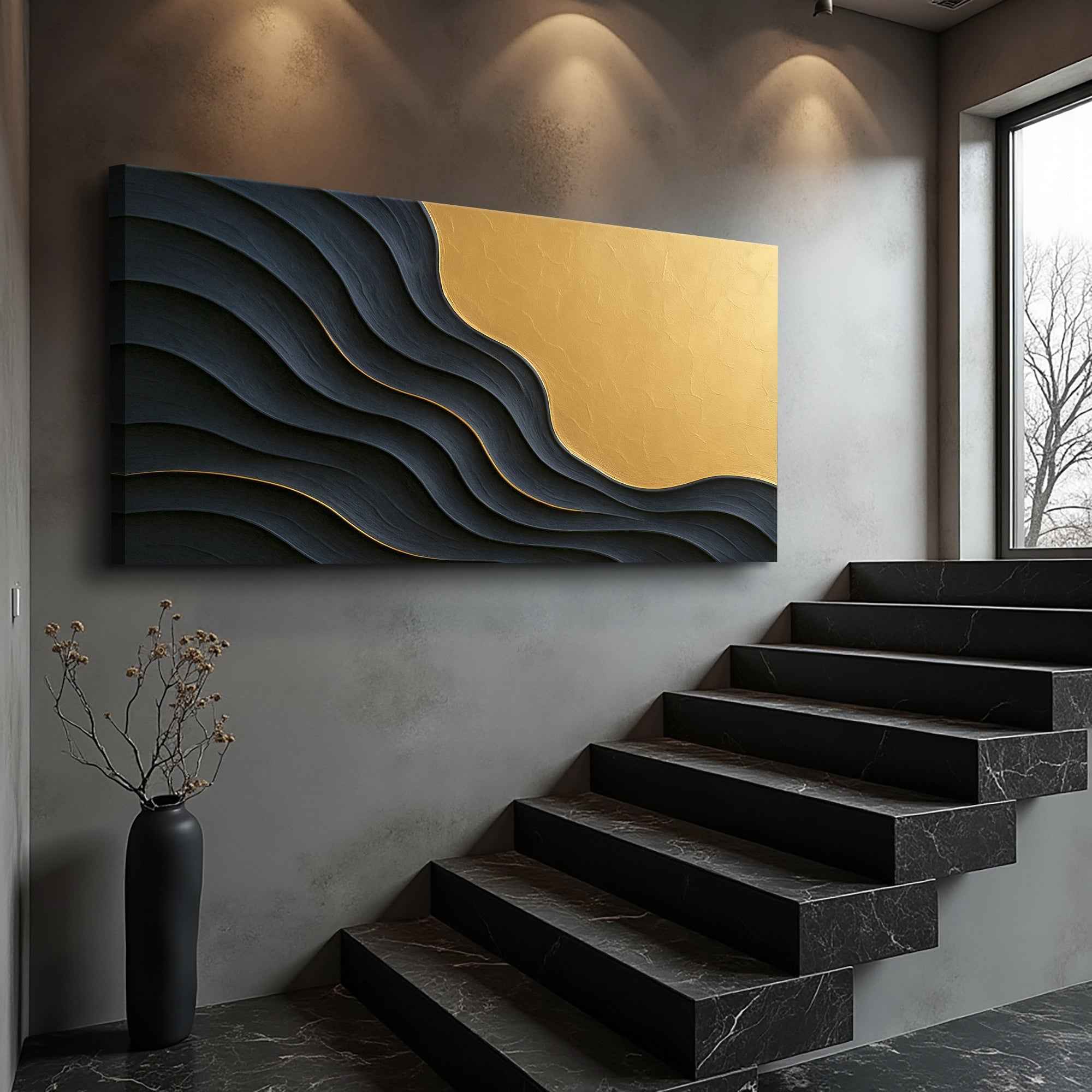 Black And Gold Minimalist Abstract XII
