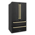ZLINE 36" Autograph French Door Refrigerator, Ice Maker, Black Stainless RFMZ-36-BS-FCB