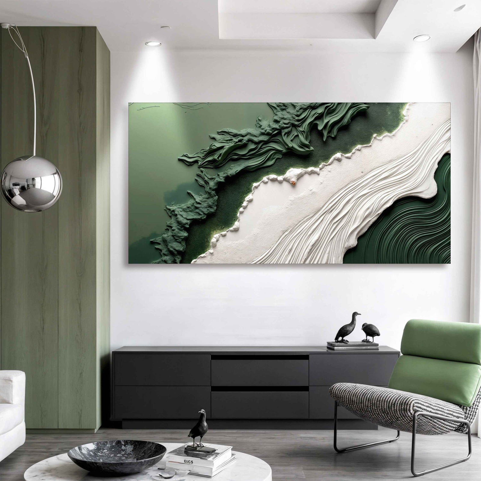 Green Rivers Abstract Wall Art VI