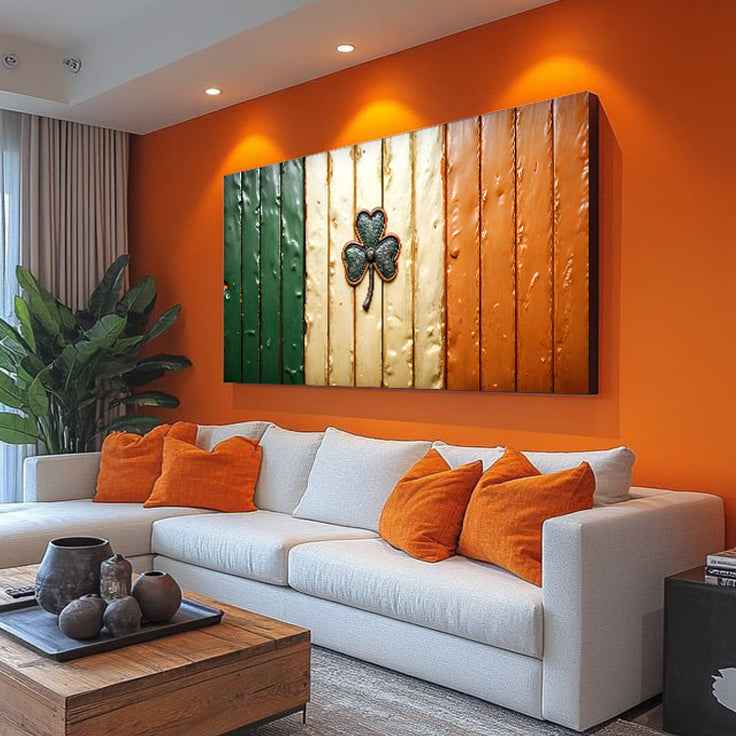 Irish Shamrock Glory Wooden Flag Wall Art II