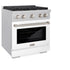 ZLINE 30"Paramount Dual Fuel Range DuraSnow® White Matte SDRS-WM-30