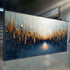 Golden Forest Reflection Abstract Wall Art