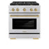 ZLINE 30"Paramount Dual Fuel Range Stainless Steel Champagne Bronze SDRZ-30-CB