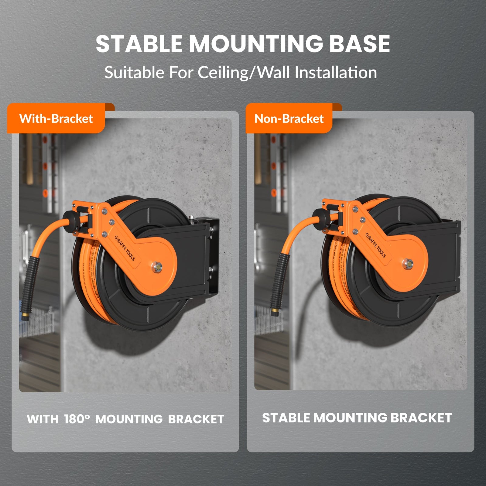 Retractable Air Hose Reel-Alloy Steel Reel-3/8in