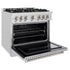ZLINE 36" Dual Fuel Range, Gas Cooktop, Electric Convection Oven DuraSnow® Stainless Steel, CDRS-36
