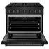 ZLINE 36"Paramount Dual Fuel Range Black Stainless Steel, SDRB-36