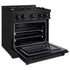 ZLINE 30" Select Dual Fuel Range Gas Cooktop Electric Convection Oven Black Stainless Steel Brass Burners HDRB-BR-30