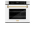 ZLINE 30" Autograph Edition Professional True Convection Single Wall Oven, Air Fry, Self Clean, White Matte, Gold WASZ-WM-30-G
