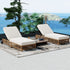 Outdoor Lounge Chair With 5 Position Backrest With Cushion And Wheels