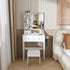 Modern Small Vanity Desk With 3 LED Lighting Modes, 3 Drawers