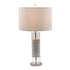 Sculpted Marble & Crystal Cylinder Table Lamp