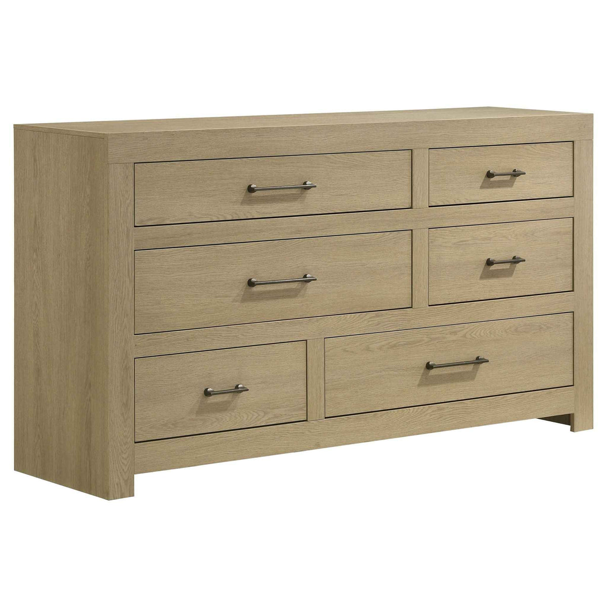 Hendricks 6-drawer Bedroom Dresser Storage Cabinet Light Oak