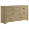 Hendricks 6-drawer Bedroom Dresser Storage Cabinet Light Oak