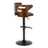 Cosi - Mid Century Modern Adjustable Barstool With Swivel With Rounded T Footrest (Set of 2)