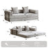 Convertible Floor Sofa Bed With Pillow Back Support Armrest
