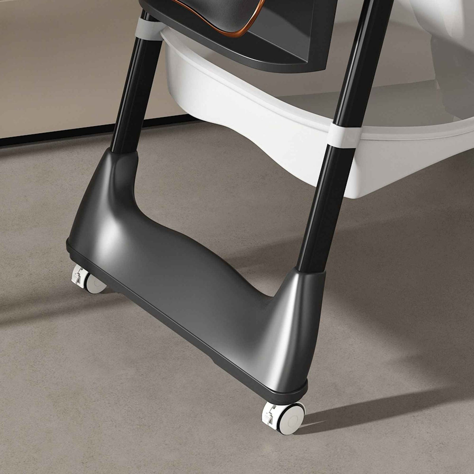 Adjustable Baby High Chair 0-6 Years, Portable Infant Feeding Seat With Safety Belt, Silent Lockable Wheels