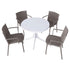 4 Modern Stackable Plastic Armchair Matched With Round Table