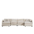 Modern Oversized Modular Cushion Sofa With Ottoman, Low Back, Deep Seating Sofa Set