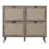 Walker Edison | Modern Rattan 4 Door Shoe Rack Cabinet for Entryway