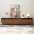 TV Stand, Entertainment Center With Fluted Drawers For Living Room - Walnut