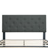 Modern Upholstered Platform Bed Frame With Button Tufted Fabric Headboard