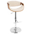 Curvo - Mid Century Modern Adjustable Barstool With Swivel With Straight T Footrest