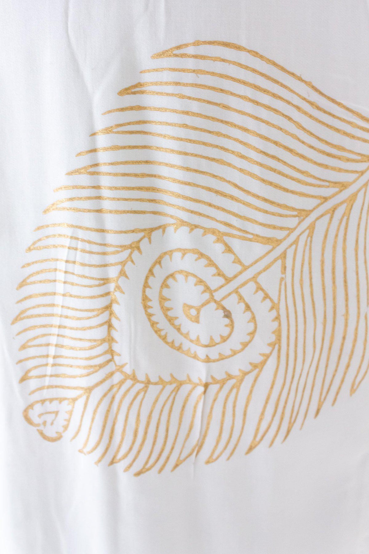 Peacock Maxi Wrap Dress in White + Gold