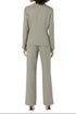 Le Suit Notched Collar 1 Button Jacket with Button Hook Zipper Closure Pants (Two Piece Set)