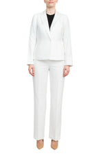 Le Suit Notched Collar 1 Button Jacket with Button Hook Zipper Closure Pants (Two Piece Set)
