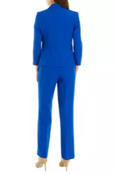 Le Suit Notch Lapel Collar Blazer Long Sleeves Two-Button Closure and Straight Leg Trousers Pantsuits