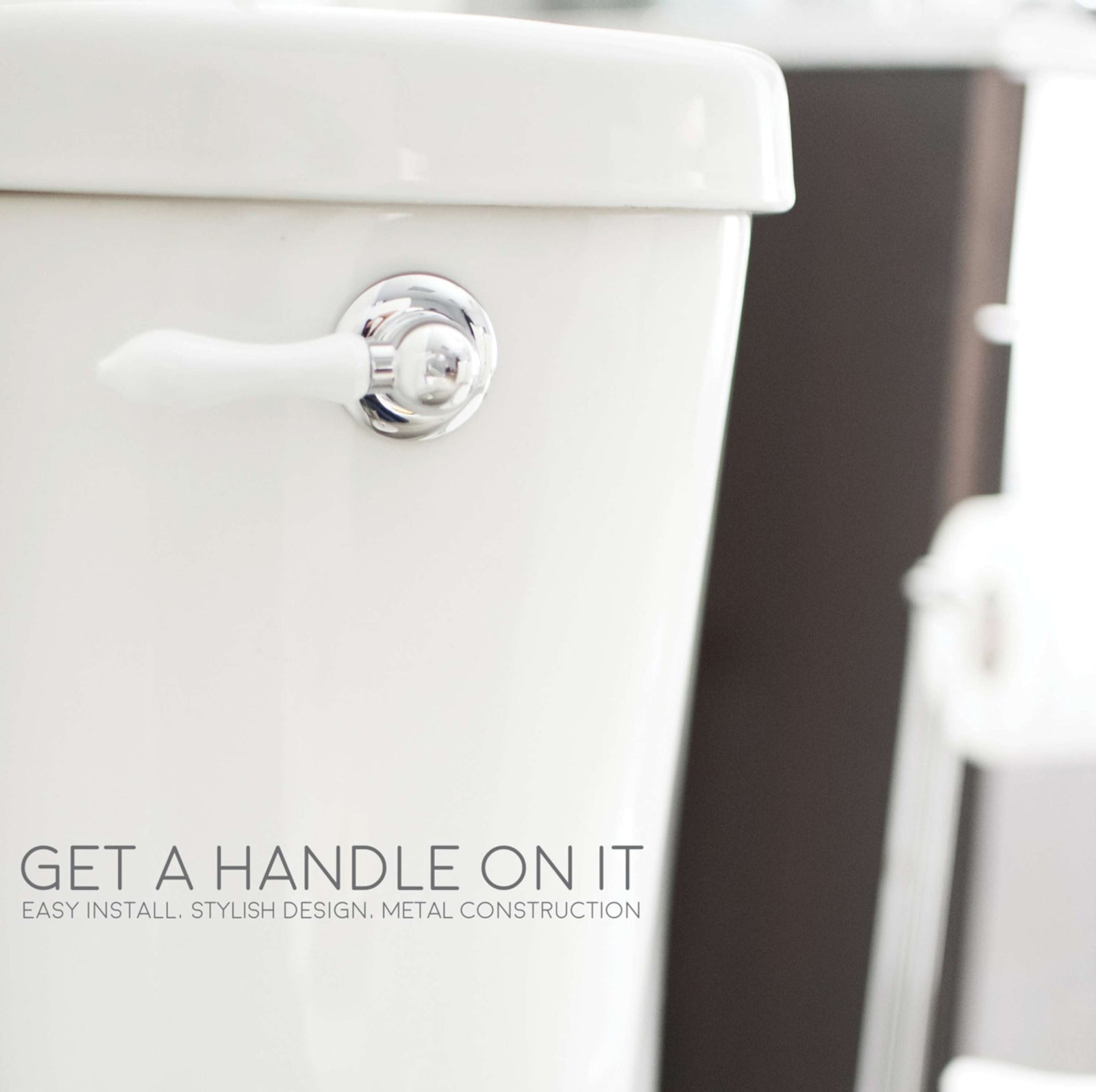 Universal Toilet Flush Replacement Handle (WhiteFinish)