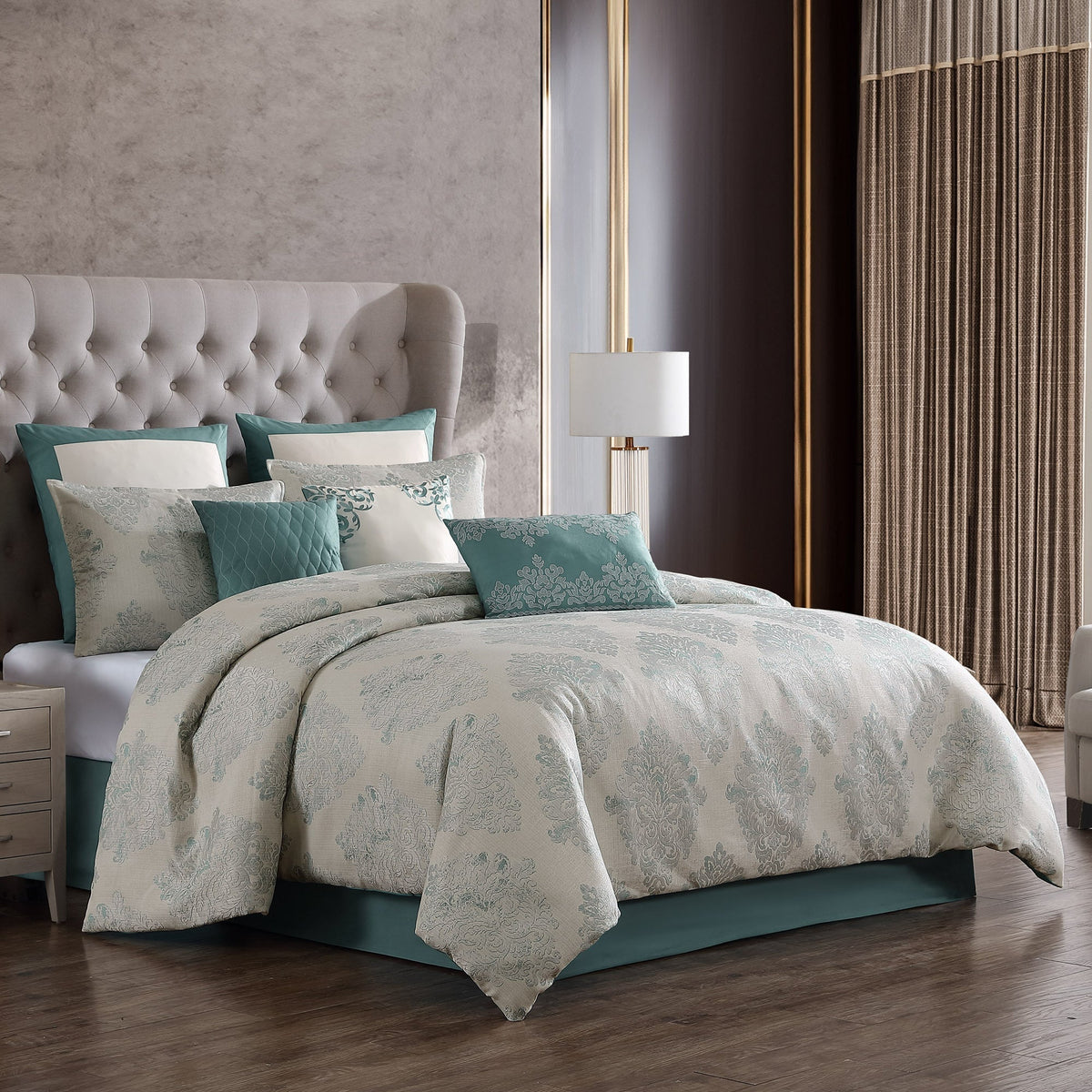 Marana 9 Pc Medallion Jacquard Comforter Set