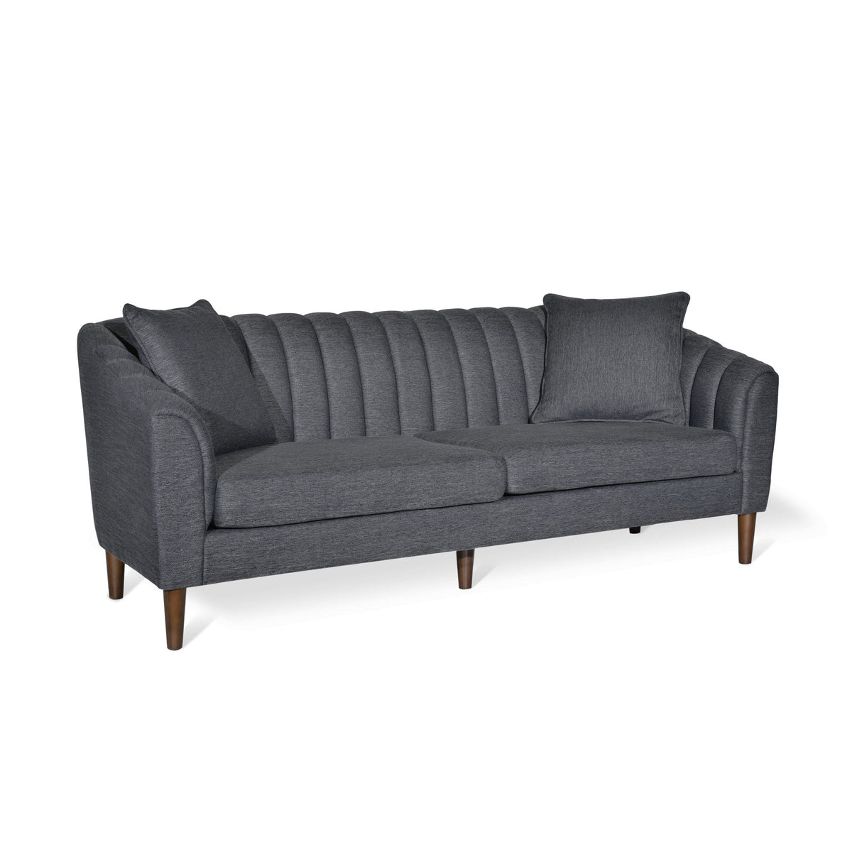 Contemporary 3 Seater Sofa with Plush Accents - Fabric