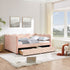 Gingham Daybed With USB Charging Port, Wave-Shaped Design