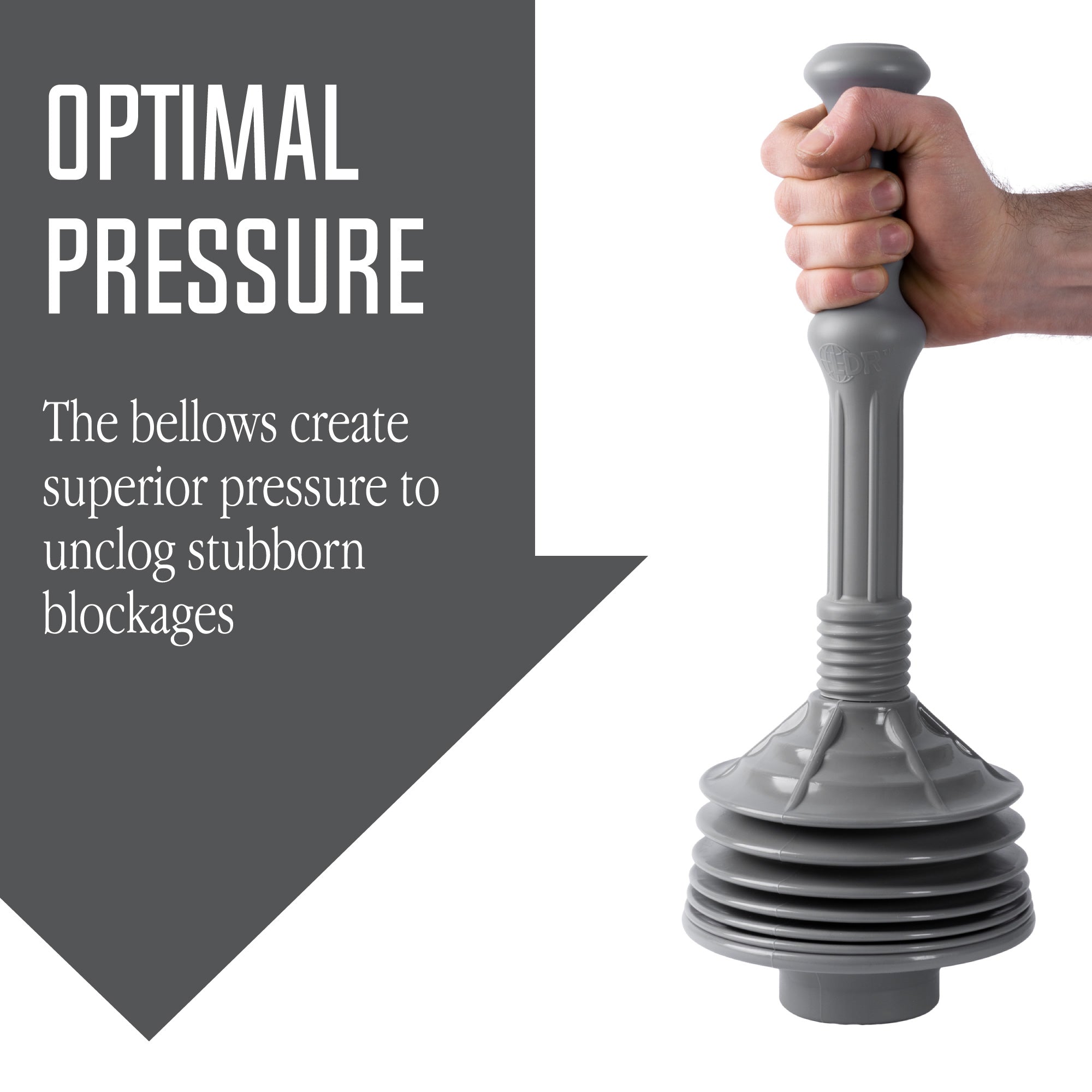 Bellows Accordion Toilet Plunger (Grey)