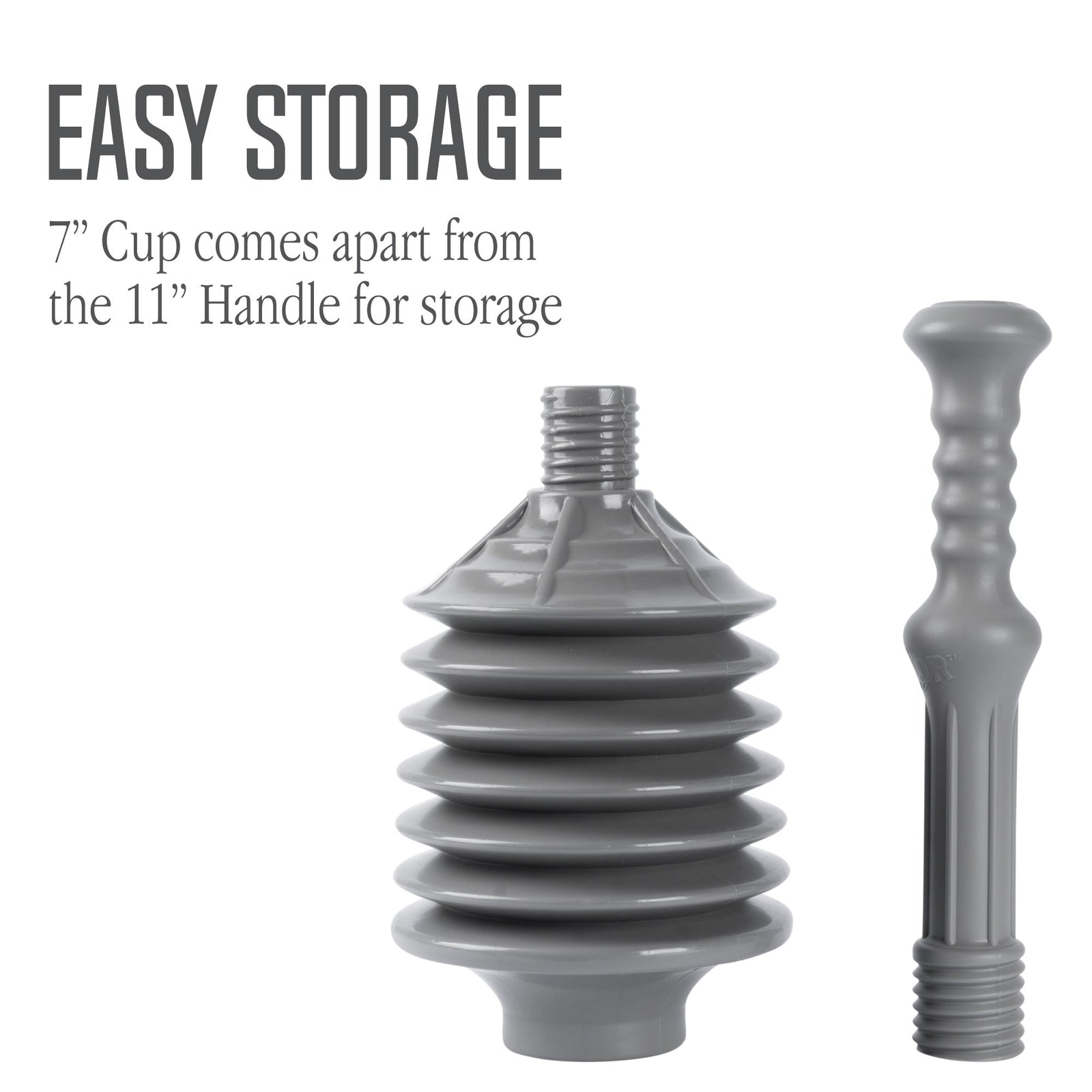 Bellows Accordion Toilet Plunger (Grey)