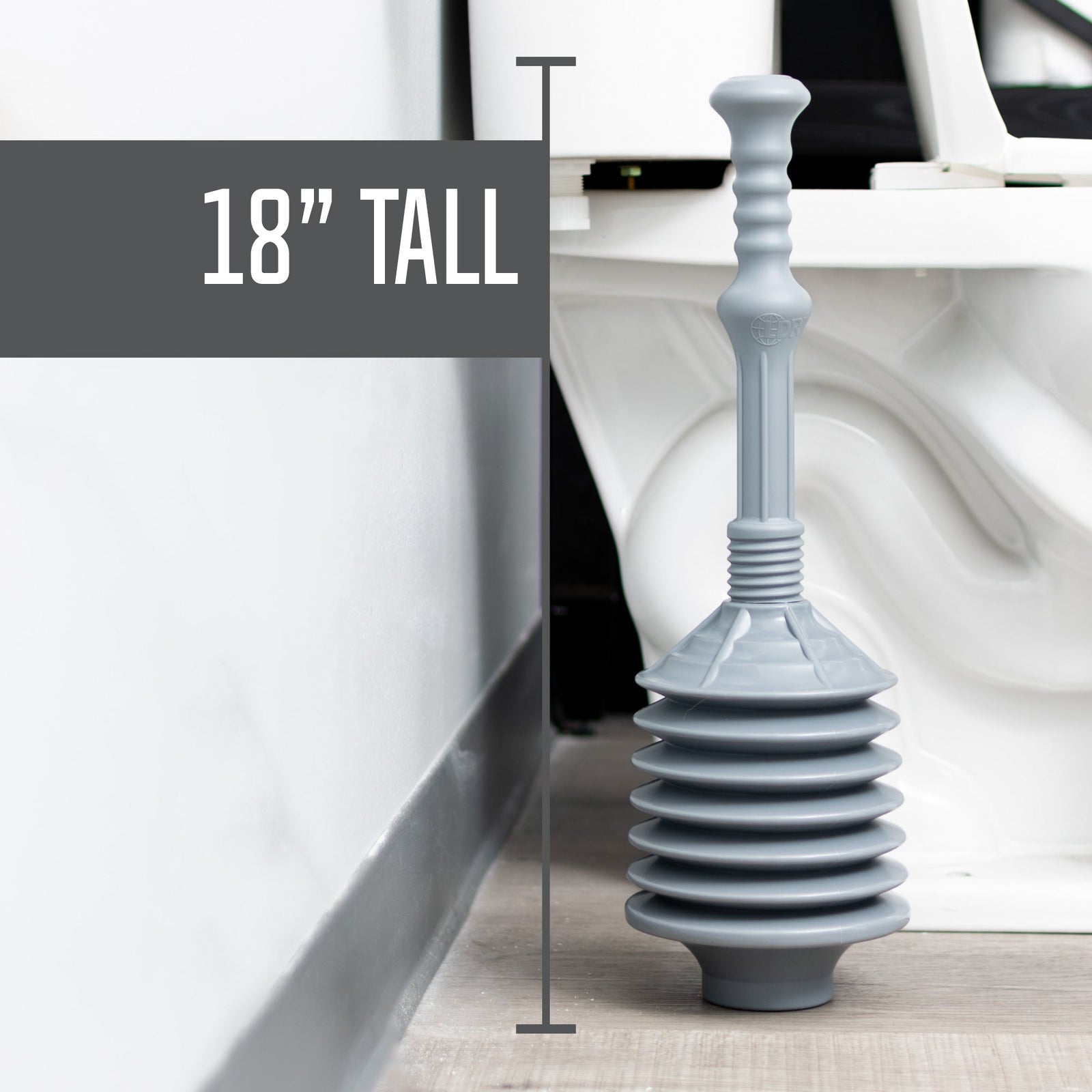 Bellows Accordion Toilet Plunger (Grey)