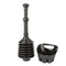 Antimicrobial Bellows Accordion Toilet Plunger with Black Storage Tray (Black)