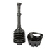 Antimicrobial Bellows Accordion Toilet Plunger with Black Storage Tray (Black)