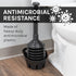 Antimicrobial Bellows Accordion Toilet Plunger with Black Storage Tray (Black)