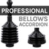 Antimicrobial Bellows Accordion Toilet Plunger with Black Storage Tray (Black)