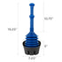 Antimicrobial Bellows Accordion Toilet Plunger with Black Storage Tray (Blue)